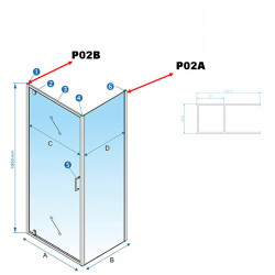 PROFIL P02A DO KABIN PRYSZNICOWYCH KZ04.KZ05.KZ06.KZ07.KZ09 CZARNY P02A-BL