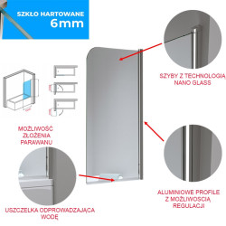 PARAWAN NAWANNOWY PR01 ZŁOTY 70x140 CM 6 MM PR01-GL-70X140