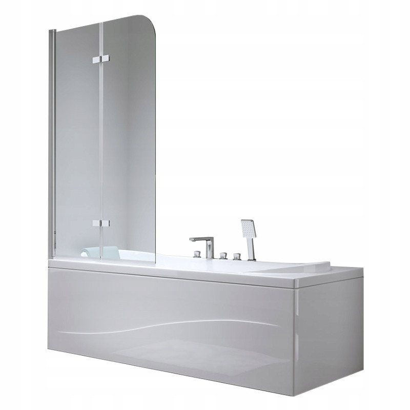 PARAWAN NAWANNOWY 80X140 CM PR04 CHROM SZKŁO 6MM PR04-80X140