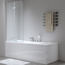 PARAWAN NAWANNOWY 80X140 CM PR04 CHROM SZKŁO 6MM PR04-80X140
