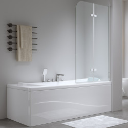 PARAWAN NAWANNOWY 80X140 CM PR04 CHROM SZKŁO 6MM PR04-80X140