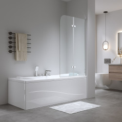 PARAWAN NAWANNOWY 80X140 CM PR04 CHROM SZKŁO 6MM PR04-80X140