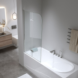 PARAWAN NAWANNOWY 80X140 CM PR04 CHROM SZKŁO 6MM PR04-80X140