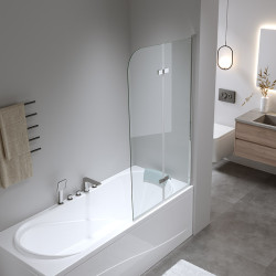 PARAWAN NAWANNOWY 80X140 CM PR04 CHROM SZKŁO 6MM PR04-80X140