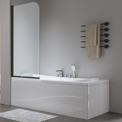 PARAWAN NAWANNOWY 80X140 CM PR01 CZARNY SZKŁO 6MM PR01-BL-80X140