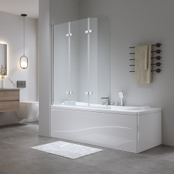 PARAWAN NAWANNOWY 120X140 CM PR05 CHROM SZKŁO 6MM PR05-120X140