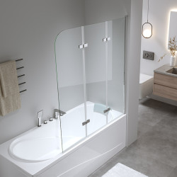 PARAWAN NAWANNOWY 120X140 CM PR05 CHROM SZKŁO 6MM PR05-120X140