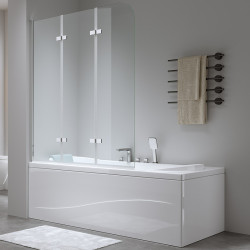 PARAWAN NAWANNOWY 120X140 CM PR05 CHROM SZKŁO 6MM PR05-120X140