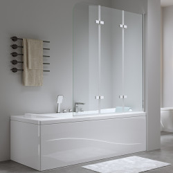PARAWAN NAWANNOWY 120X140 CM PR05 CHROM SZKŁO 6MM PR05-120X140