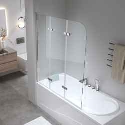 PARAWAN NAWANNOWY 120X140 CM PR05 CHROM SZKŁO 6MM PR05-120X140