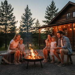 GRILL WĘGLOWY OGRODOWY PALENISKO OKRĄGŁY NISKI REGULACJA WYSOKOŚCI TRÓJNÓG