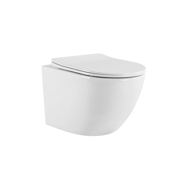 MISKA WC WISZĄCA TORNADO NERO-WH-03 BIAŁA DESKA WOLNOOPADAJĄCA DUROPLAST NERO-WH-03