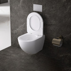 MISKA WC WISZĄCA TORNADO NERO-WH-03 BIAŁA DESKA WOLNOOPADAJĄCA DUROPLAST NERO-WH-03