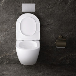 MISKA WC WISZĄCA TORNADO NERO-WH-03 BIAŁA DESKA WOLNOOPADAJĄCA DUROPLAST NERO-WH-03