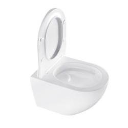 MISKA WC WISZĄCA TORNADO NERO-WH-03 BIAŁA DESKA WOLNOOPADAJĄCA DUROPLAST NERO-WH-03