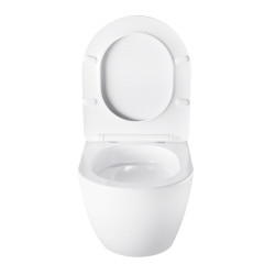 MISKA WC WISZĄCA TORNADO NERO-WH-03 BIAŁA DESKA WOLNOOPADAJĄCA DUROPLAST NERO-WH-03
