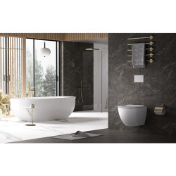 MISKA WC WISZĄCA TORNADO NERO-WH-03 BIAŁA DESKA WOLNOOPADAJĄCA DUROPLAST NERO-WH-03
