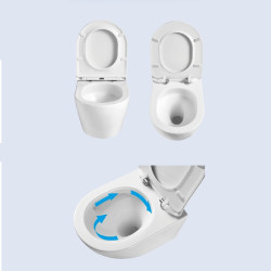 MISKA WC WISZĄCA TORNADO NERO-WH-03 BIAŁA DESKA WOLNOOPADAJĄCA DUROPLAST NERO-WH-03