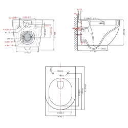 MISKA WC WISZĄCA TORNADO NERO-WH-03 BIAŁA DESKA WOLNOOPADAJĄCA DUROPLAST NERO-WH-03