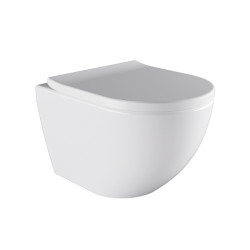 MISKA WC WISZĄCA TORNADO NERO-WH-02 BIAŁA DESKA WOLNOOPADAJĄCA DUROPLAST NERO-WH-02