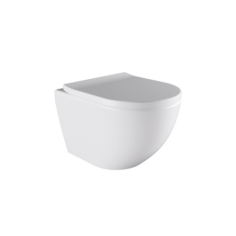 MISKA WC WISZĄCA TORNADO NERO-WH-02 BIAŁA DESKA WOLNOOPADAJĄCA DUROPLAST NERO-WH-02