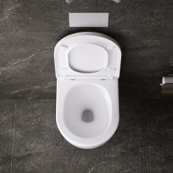 MISKA WC WISZĄCA TORNADO NERO-WH-02 BIAŁA DESKA WOLNOOPADAJĄCA DUROPLAST NERO-WH-02