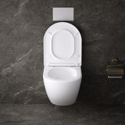 MISKA WC WISZĄCA TORNADO NERO-WH-02 BIAŁA DESKA WOLNOOPADAJĄCA DUROPLAST NERO-WH-02