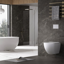 MISKA WC WISZĄCA TORNADO NERO-WH-02 BIAŁA DESKA WOLNOOPADAJĄCA DUROPLAST NERO-WH-02