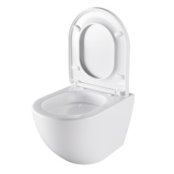 MISKA WC WISZĄCA TORNADO NERO-WH-02 BIAŁA DESKA WOLNOOPADAJĄCA DUROPLAST NERO-WH-02