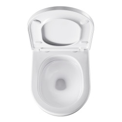 MISKA WC WISZĄCA TORNADO NERO-WH-02 BIAŁA DESKA WOLNOOPADAJĄCA DUROPLAST NERO-WH-02