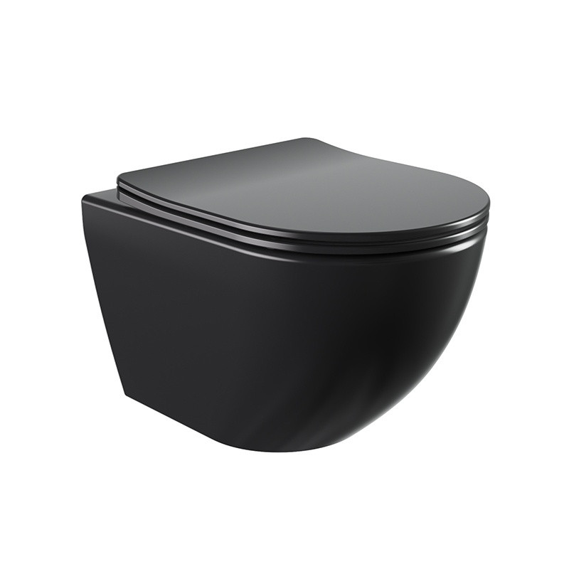 MISKA WC WISZĄCA TORNADO NERO-MTB-03 CZARNA DESKA WOLNOOPADAJĄCA DUROPLAST NERO-MTB-03
