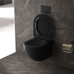 MISKA WC WISZĄCA TORNADO NERO-MTB-03 CZARNA DESKA WOLNOOPADAJĄCA DUROPLAST NERO-MTB-03