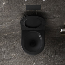 MISKA WC WISZĄCA TORNADO NERO-MTB-03 CZARNA DESKA WOLNOOPADAJĄCA DUROPLAST NERO-MTB-03