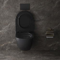 MISKA WC WISZĄCA TORNADO NERO-MTB-03 CZARNA DESKA WOLNOOPADAJĄCA DUROPLAST NERO-MTB-03