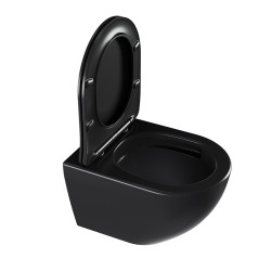 MISKA WC WISZĄCA TORNADO NERO-MTB-03 CZARNA DESKA WOLNOOPADAJĄCA DUROPLAST NERO-MTB-03