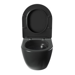 MISKA WC WISZĄCA TORNADO NERO-MTB-03 CZARNA DESKA WOLNOOPADAJĄCA DUROPLAST NERO-MTB-03