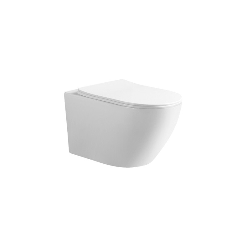 MISKA WC WISZĄCA TORNADO MIZU-WH-TR-03 BIAŁA DESKA WOLNOOPADAJĄCA DUROPLAST MIZU-WH-TR-03