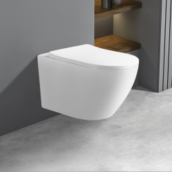 MISKA WC WISZĄCA TORNADO MIZU-WH-TR-03 BIAŁA DESKA WOLNOOPADAJĄCA DUROPLAST MIZU-WH-TR-03
