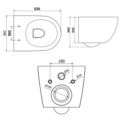 MISKA WC WISZĄCA TORNADO MIZU-WH-TR-03 BIAŁA DESKA WOLNOOPADAJĄCA DUROPLAST MIZU-WH-TR-03