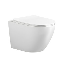 MISKA WC WISZĄCA TORNADO FLOW-WH-TR-03 BIAŁA DESKA WOLNOOPADAJĄCA DUROPLAST FLOW-WH-TR-03