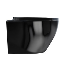 MISKA WC WISZĄCA TORNADO FLOW-BL-TR-02 CZARNA DESKA WOLNOOPADAJĄCA DUROPLAST FLOW-BL-TR-02