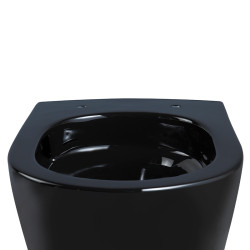 MISKA WC WISZĄCA TORNADO FLOW-BL-TR-02 CZARNA DESKA WOLNOOPADAJĄCA DUROPLAST FLOW-BL-TR-02