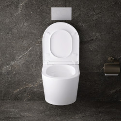 MISKA WC WISZĄCA TORNADO ELITE-WH-02 BIAŁA DESKA WOLNOOPADAJĄCA DUROPLAST ELITE-WH-02