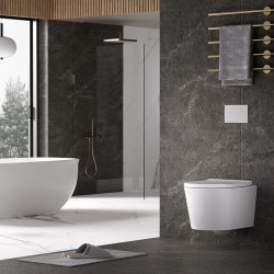 MISKA WC WISZĄCA TORNADO ELITE-WH-02 BIAŁA DESKA WOLNOOPADAJĄCA DUROPLAST ELITE-WH-02