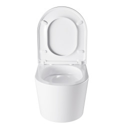 MISKA WC WISZĄCA TORNADO ELITE-WH-02 BIAŁA DESKA WOLNOOPADAJĄCA DUROPLAST ELITE-WH-02