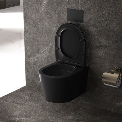 MISKA WC WISZĄCA TORNADO ELITE-MTB-03 CZARNY MAT DESKA WOLNOOPADAJĄCA DUROPLAST ELITE-MTB-03