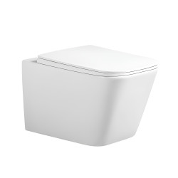 MISKA WC WISZĄCA RIMLESS RAIN-WH-RIM-03 BIAŁA DESKA WOLNOOPADAJĄCA DUROPLAST RAIN-WH-RIM-03