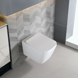 MISKA WC WISZĄCA RIMLESS RAIN-WH-RIM-03 BIAŁA DESKA WOLNOOPADAJĄCA DUROPLAST RAIN-WH-RIM-03