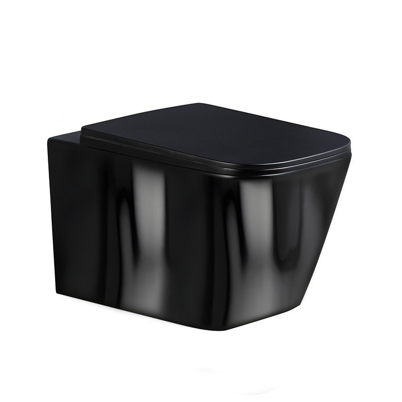 MISKA WC WISZĄCA RIMLESS RAIN-BL-RIM-03 CZARNA DESKA WOLNOOPADAJĄCA DUROPLAST RAIN-BL-RIM-03