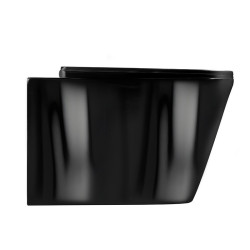 MISKA WC WISZĄCA RIMLESS RAIN-BL-RIM-03 CZARNA DESKA WOLNOOPADAJĄCA DUROPLAST RAIN-BL-RIM-03